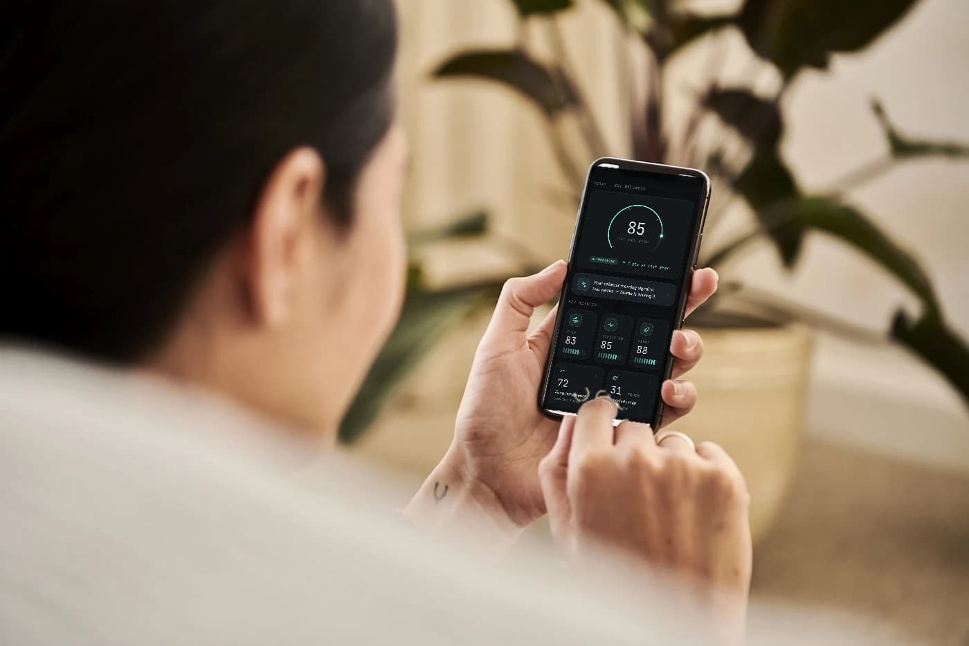 Person reviewing their Whiff gut wellness dashboard on a phone